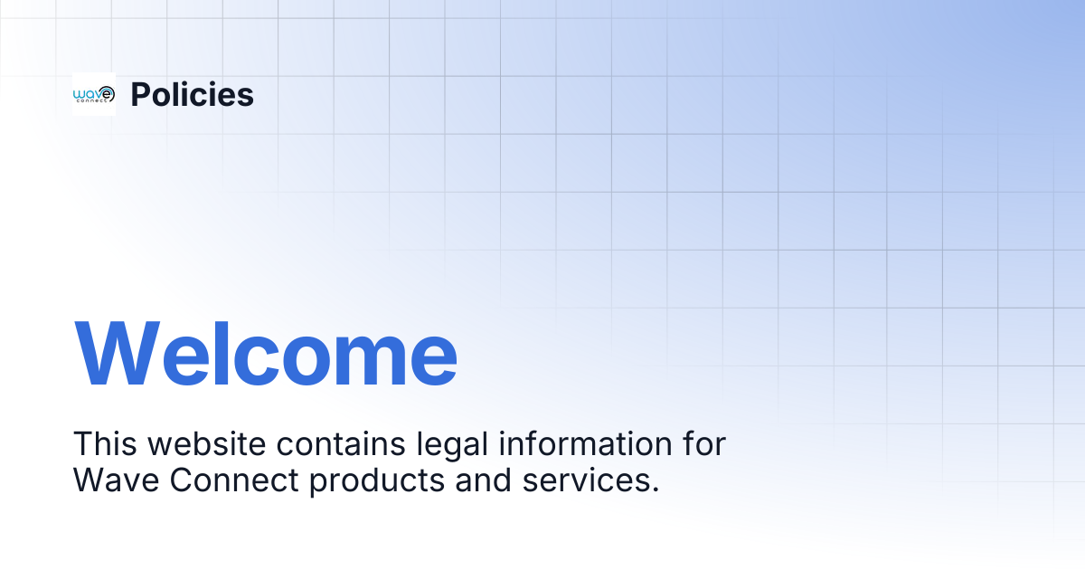 Welcome | Policies
